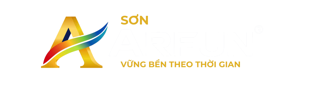 Logo Sơn Arfun chữ trắng trên nền màu